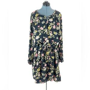 LOFT Plus floral dress, lined, ruffle cuff 26 802